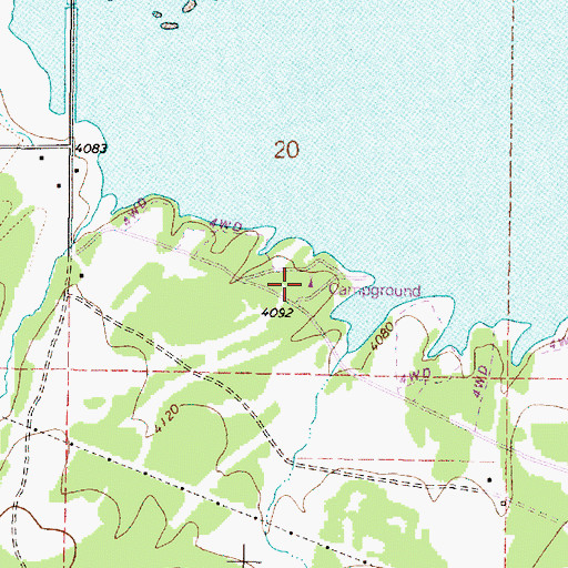 Topographic Map of Miller Lane Recreation Site, OR