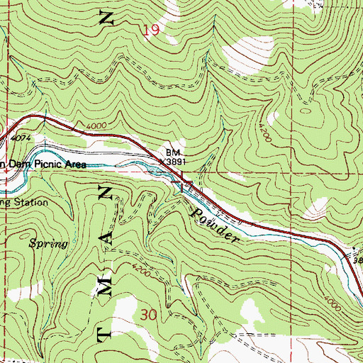 Topographic Map of Powder River Recreation Site, OR