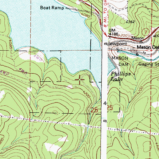 Topographic Map of Southeast Shore Recreation Site, OR