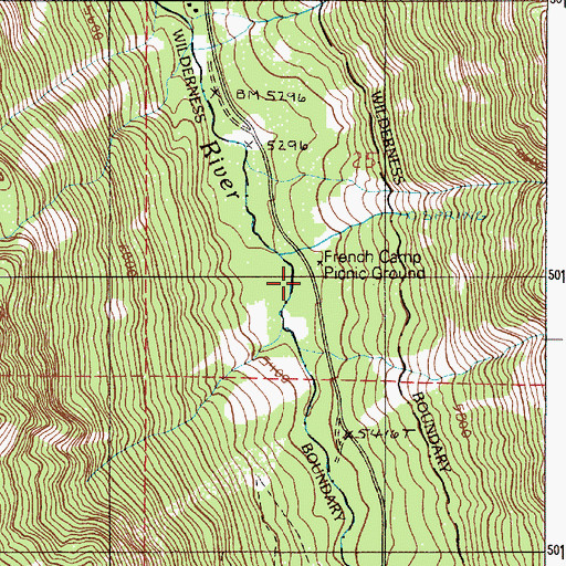 Topographic Map of Turkey Flat Recreation Site, OR
