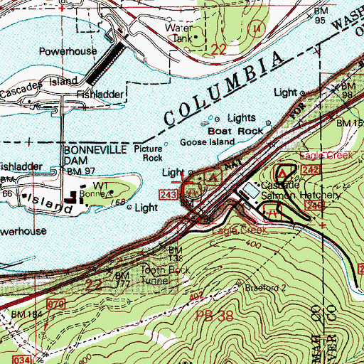 Topographic Map of Eagle Creek Overlook Group Camp, OR