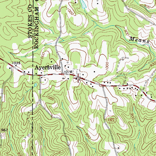 Topographic Map of Ayersville Baptist Church, NC
