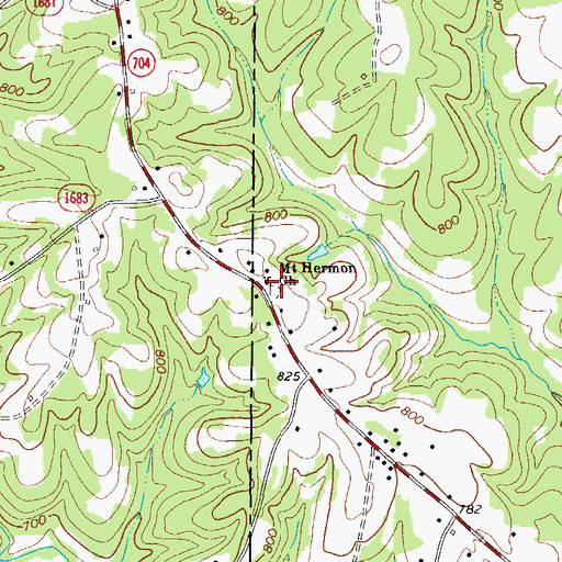 Topographic Map of Mount Herman Cemetery, NC