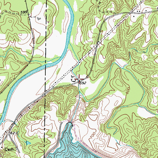 Topographic Map of Paynes Mill (historical), NC