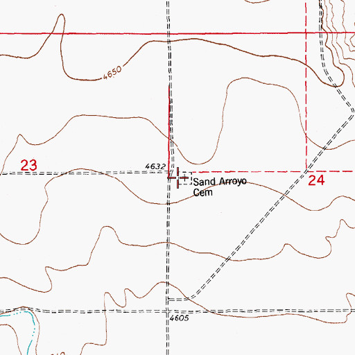 Topographic Map of Sand Arroyo Cemetery, CO