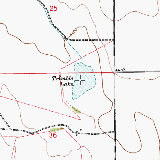 Topographic Map of Trimble Lake, CO