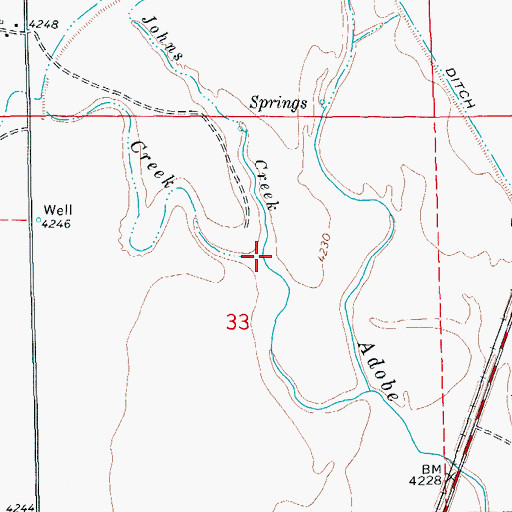 Topographic Map of Mustang Creek, CO