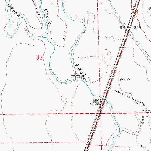 Topographic Map of Johns Creek, CO