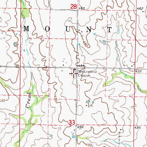Topographic Map of McKendrie Cemetery, IL