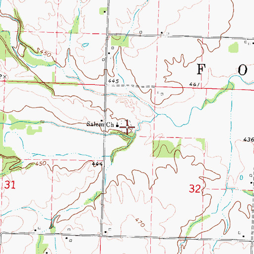 Topographic Map of Salem Cemetery, IL