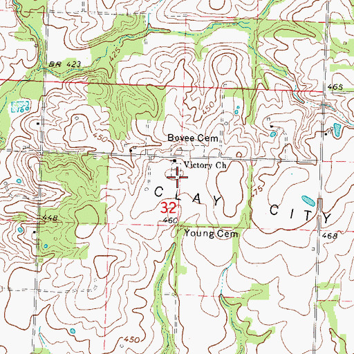 Topographic Map of Victory Cemetery, IL