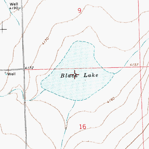Topographic Map of Black Lake, CO
