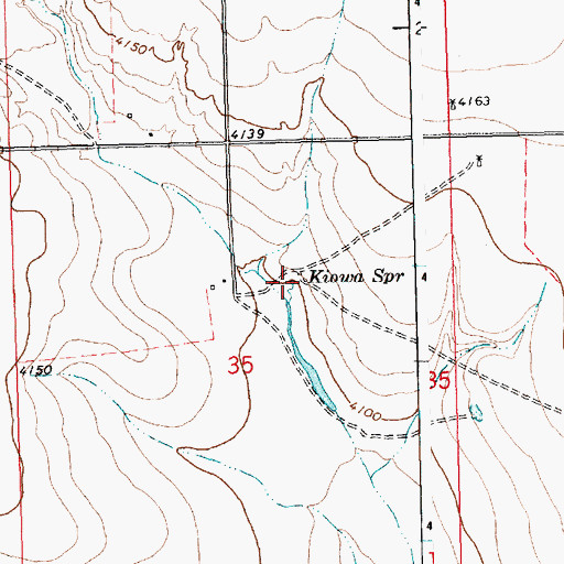 Topographic Map of Kiow Spring, CO