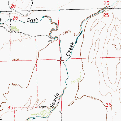 Topographic Map of Rush Creek, CO