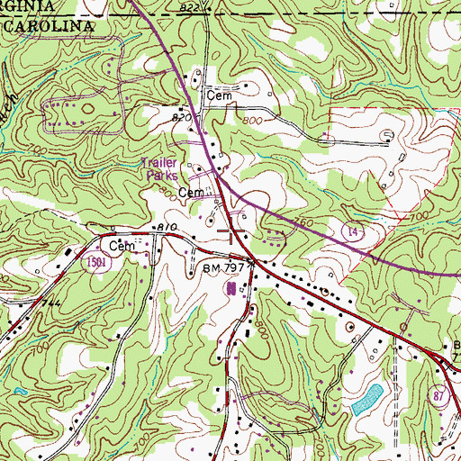 Topographic Map of Pratt School (historical), NC