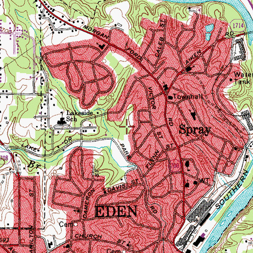 Topographic Map of Spray Recreation Park, NC
