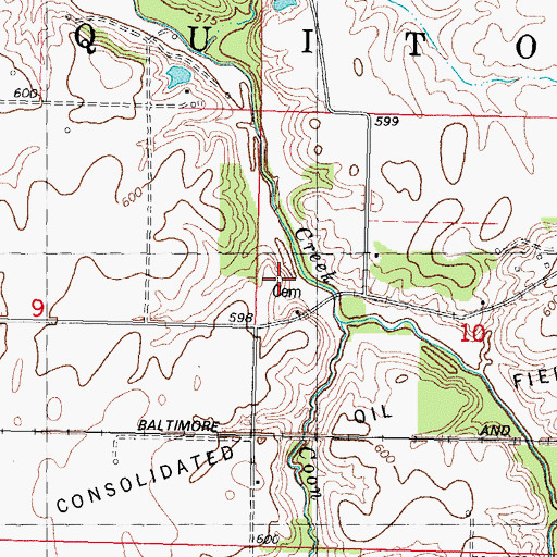 Topographic Map of Darmer Cemetery, IL