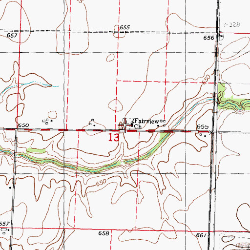 Topographic Map of Fairview Methodist Cemetery, IL