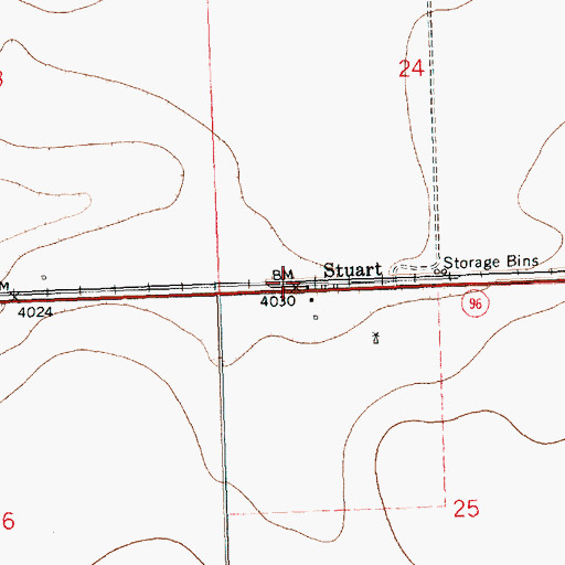 Topographic Map of Stuart, CO
