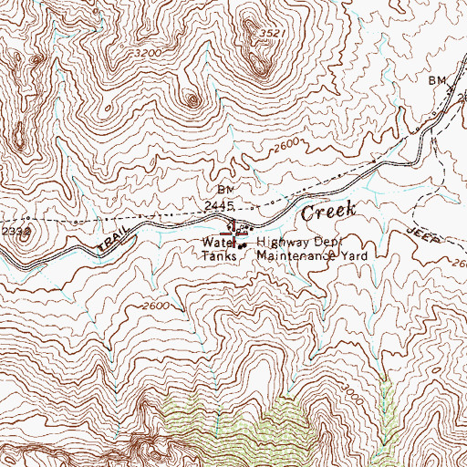 Topographic Map of Schells Stations, AZ