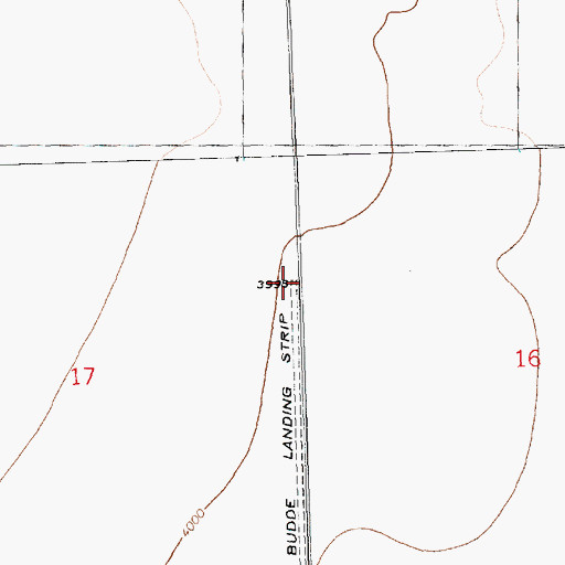 Topographic Map of Budde Landing Strip (historical), CO