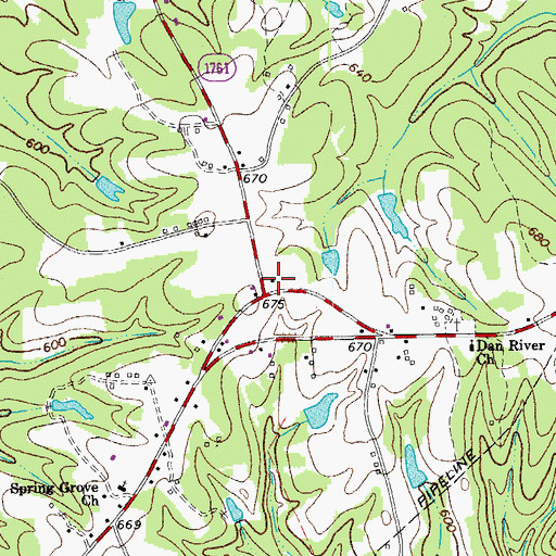 Topographic Map of Deep River School (historical), NC