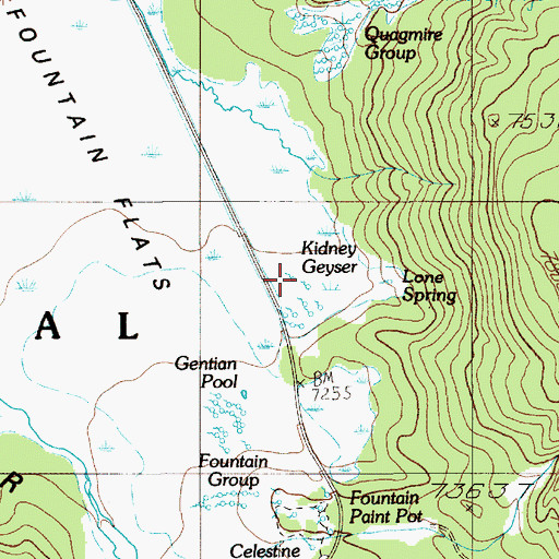 Topographic Map of Kidney Geyser, WY