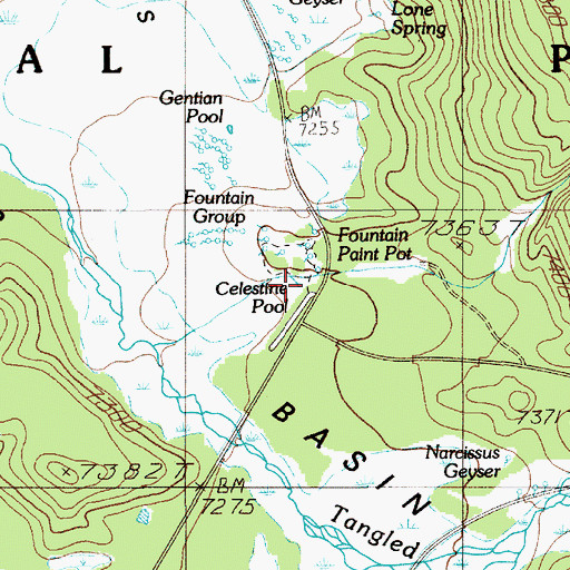 Topographic Map of Celestine Pool, WY