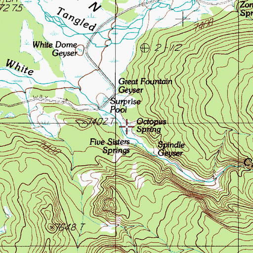 Topographic Map of Octopus Spring, WY