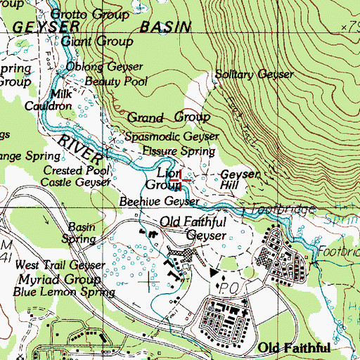 Topographic Map of Lion Group, WY