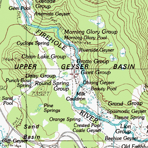 Topographic Map of Giant Group, WY
