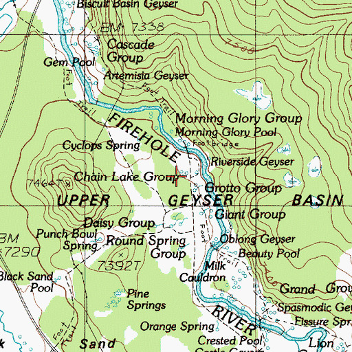 Topographic Map of Chain Lake Group, WY