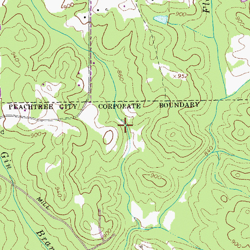 Topographic Map of Kedron Creek, GA
