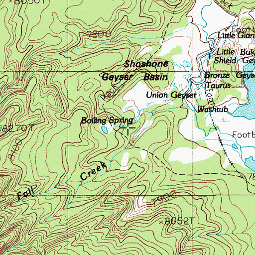 Topographic Map of Boiling Spring, WY