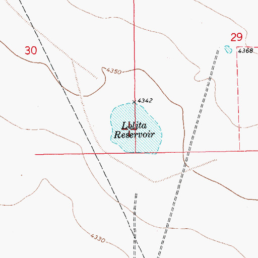 Topographic Map of Lolita Reservoir, CO