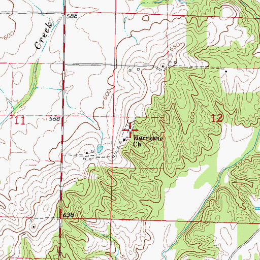Topographic Map of Hurricane Cemetery, IL