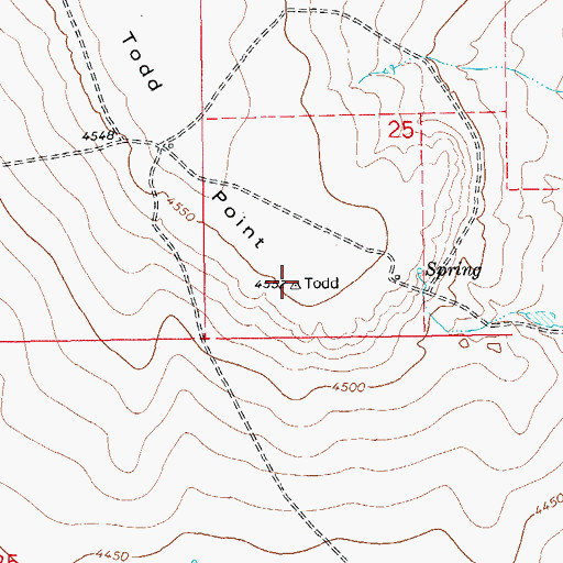 Topographic Map of Todd Point, CO