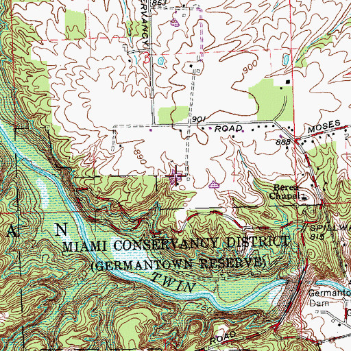Topographic Map of Sunfish Pond, OH