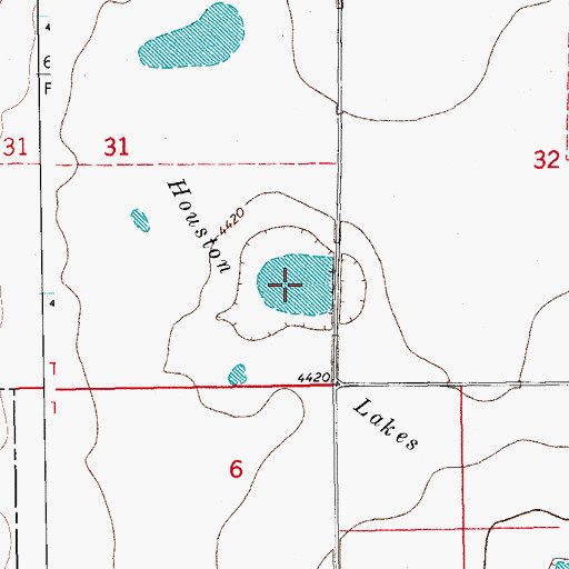 Topographic Map of Houston Lakes, CO
