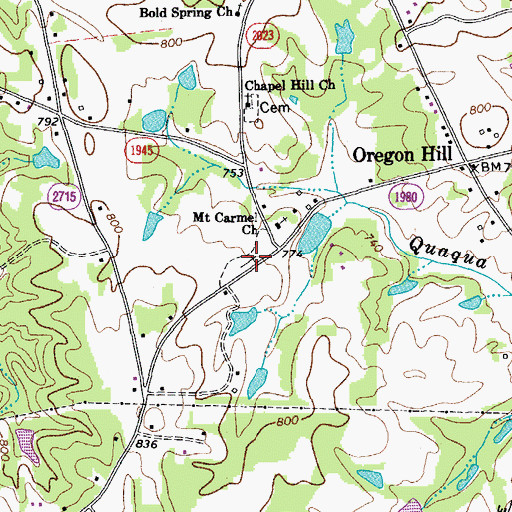 Topographic Map of Mount Carmel Cemetery, NC