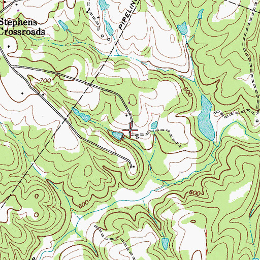 Topographic Map of Guerrant Springs (historical), NC