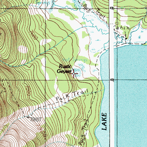Topographic Map of Heart Lake Geyser Basin - Rustic Group, WY