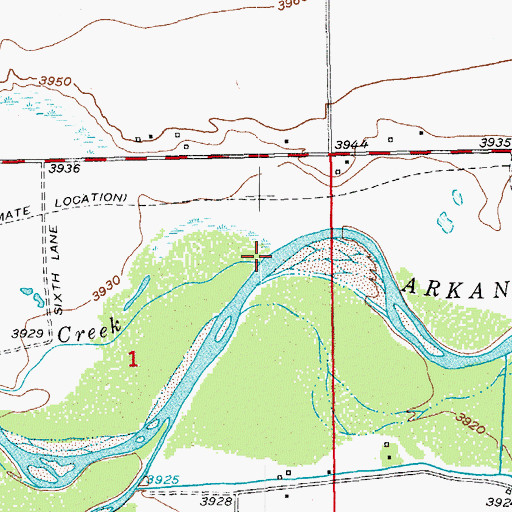 Topographic Map of Adobe Creek, CO