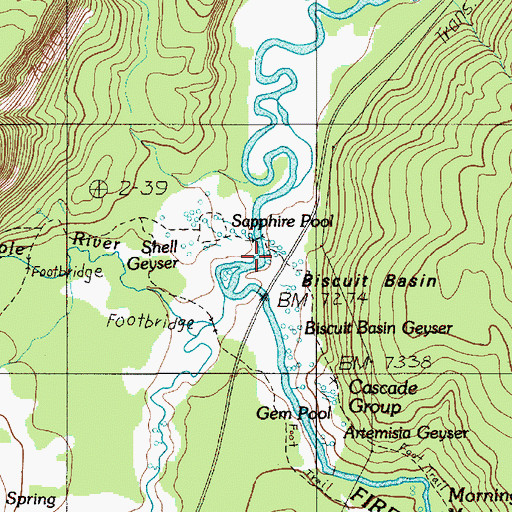 Topographic Map of Rusty Geyser, WY