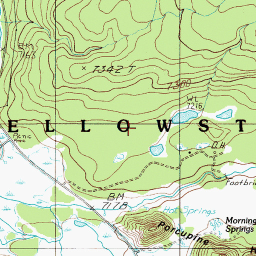 Topographic Map of Porcupine Hill Geyser, WY
