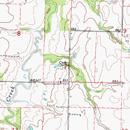 Topographic Map of Gooseneck Cemetery, IL