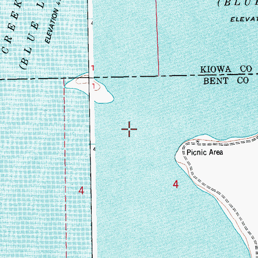 Topographic Map of Adobe Creek Reservoir, CO
