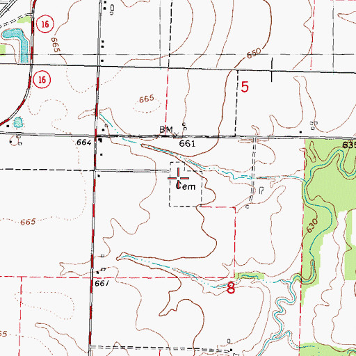 Topographic Map of Witt Cemetery, IL