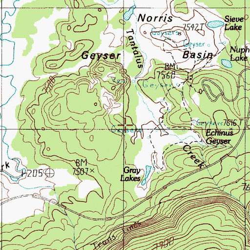 Topographic Map of Perpetual Spouter, WY