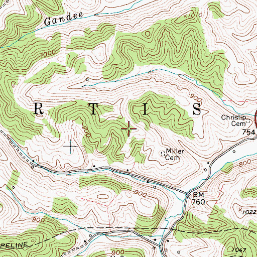 Topographic Map of District I, WV